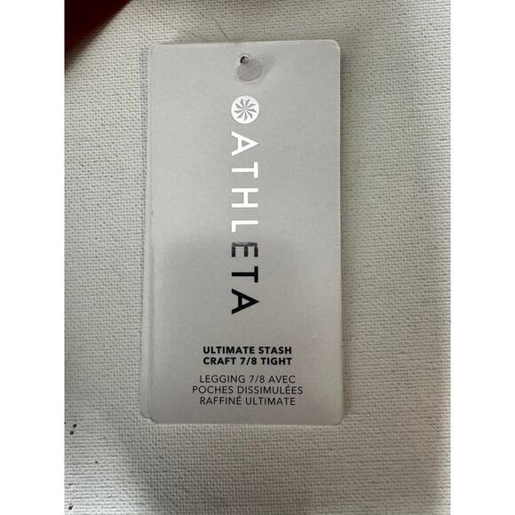 Athleta Women's Mid Rise Muted Red Ultimate Stash II Capri Leggings XXS - Picture 5 of 8